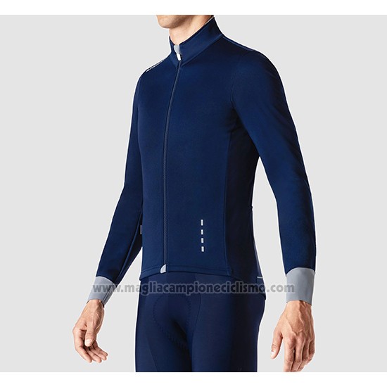 2019 Abbigliamento Ciclismo La Passione Blu Grigio Manica Lunga e Salopette